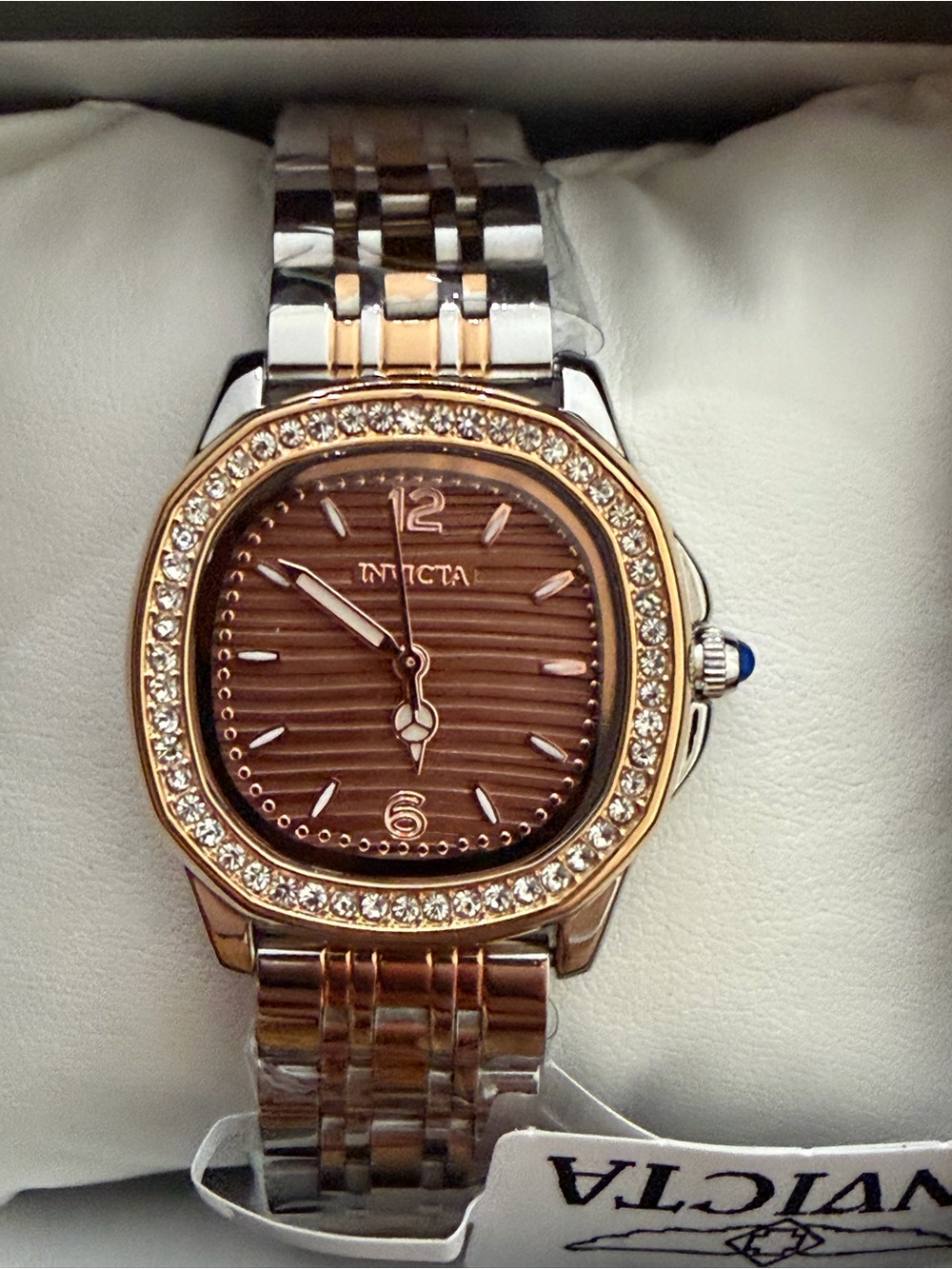 Invicta Wildflower Women's Two-Tone Brown Dial Crystal Bezel Bracelet Watch
